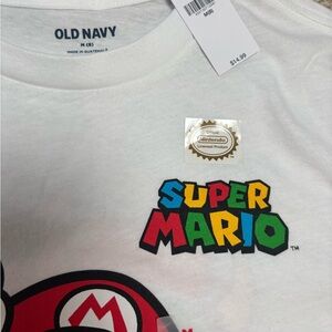 Old Navy Super Mario White Graphic Tee